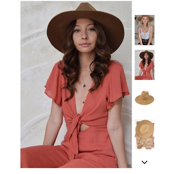 LAST 1️⃣ Camel Wide Brim Panama Hat - Picture 2 of 8